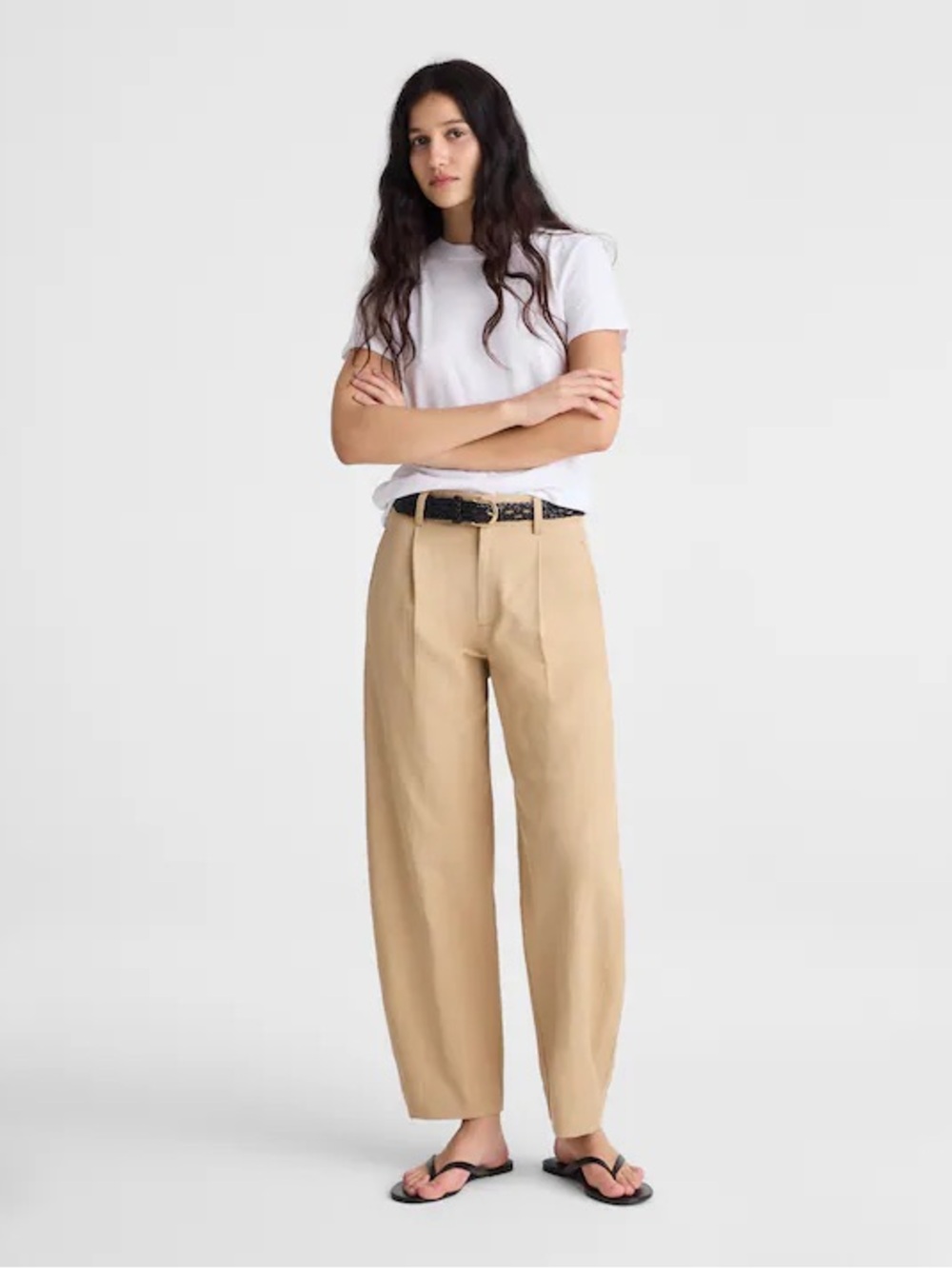 Madewell The Barrel-Leg Pant in Drapey Twill / Size 6